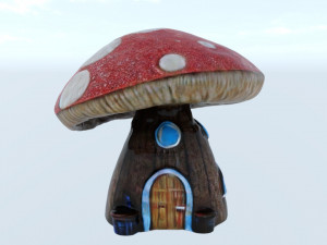 House mushroom cute 3D Model