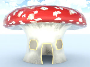 Casa de cogumelo fofa Modelo 3D
