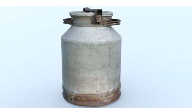 Milk canister 3D Model .c4d .max .obj .3ds .fbx .stl .blend 