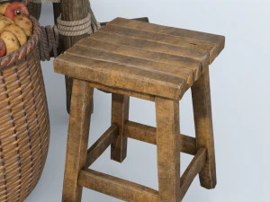 Medieval kiosk market 3D Model