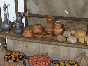 Medieval kiosk market 3D Model