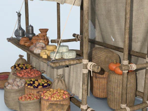 Medieval kiosk market 3D Model