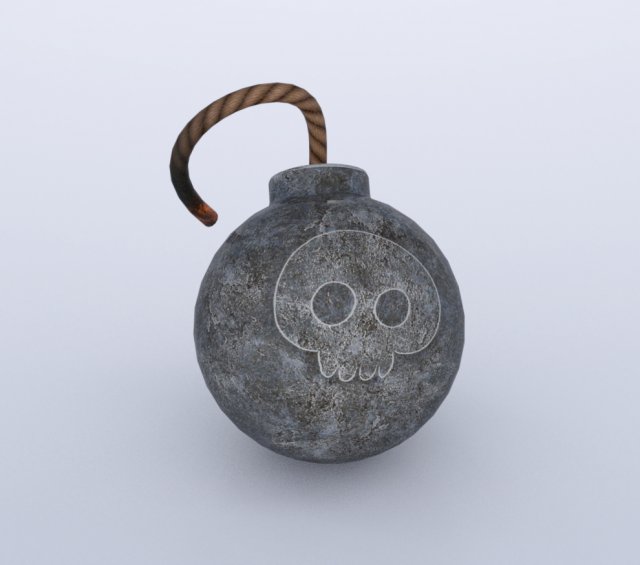 Comic Bomb 3D Model .c4d .max .obj .3ds .fbx .stl .blend 