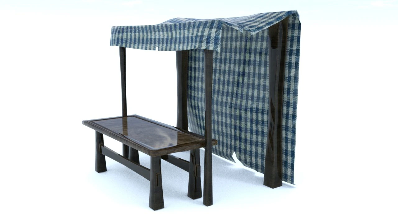 Marktstand 3D Modell .c4d .max .obj .3ds .fbx .stl .blend 