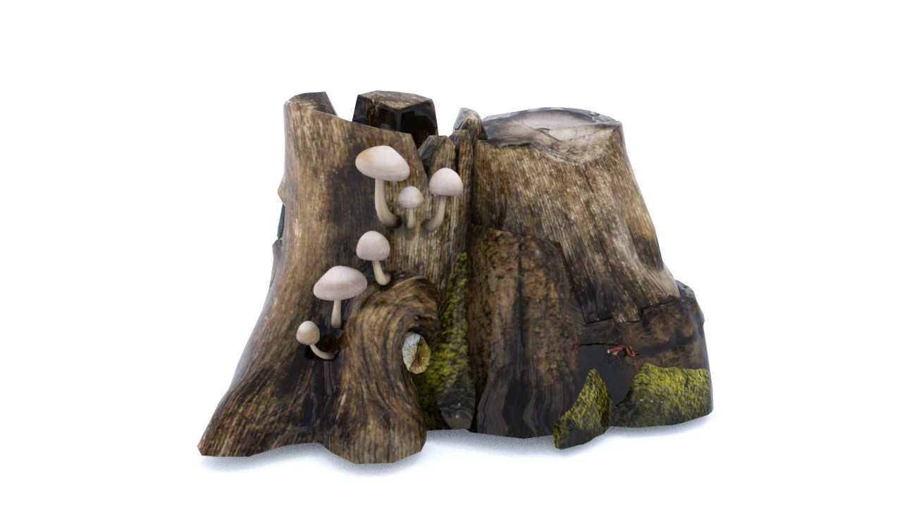 Stump 3D Model .c4d .max .obj .3ds .fbx .stl .blend 