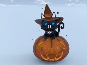 Gatto Halloween Modello 3D