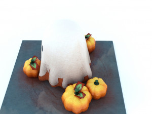 Cute ghost pumpinks halloween Model 3D
