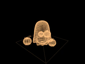 Cute ghost pumpinks halloween 3D Model