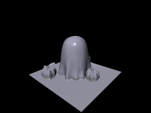 Cute ghost pumpinks halloween Model 3D