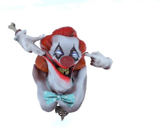 Clown horror 3D Model .c4d .max .obj .3ds .fbx .stl .blend 