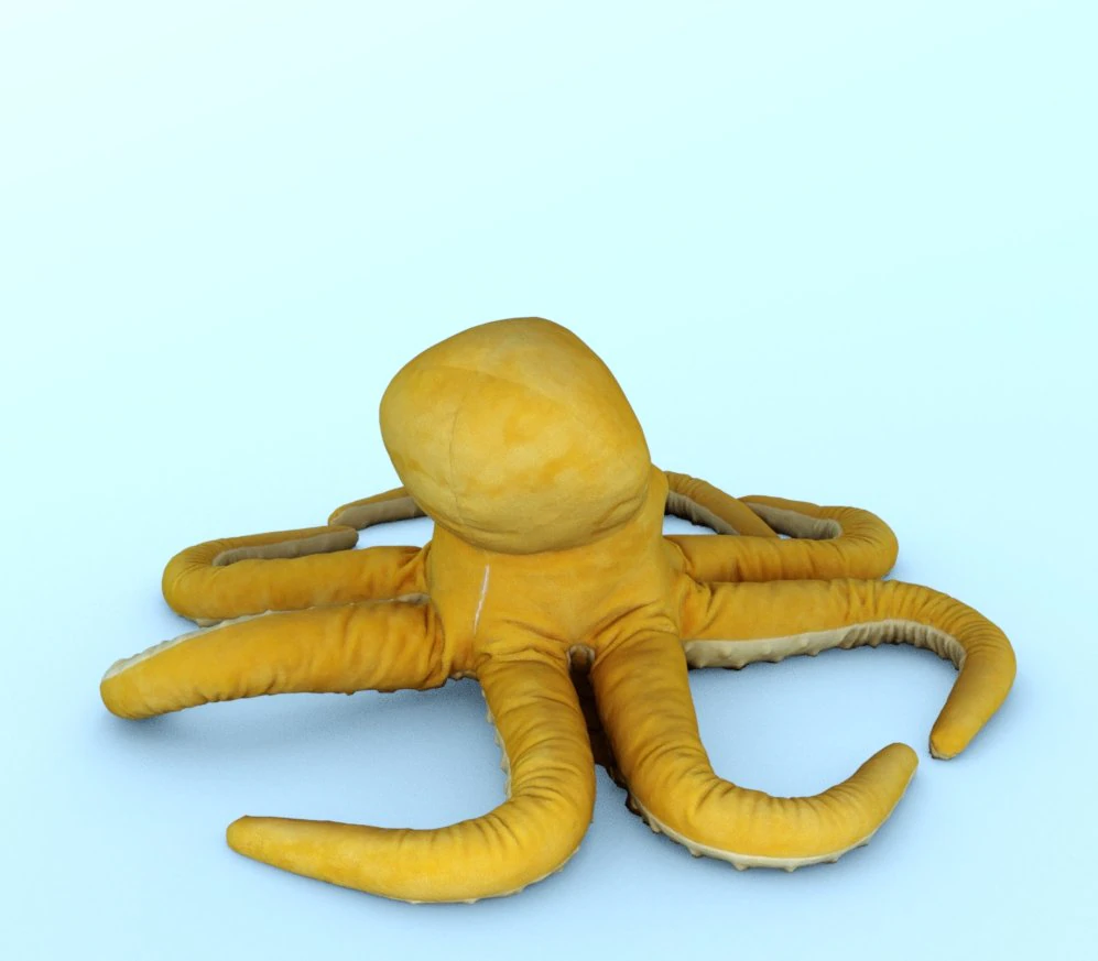Toy plush octopus 3D Model .c4d .max .obj .3ds .fbx .stl .blend