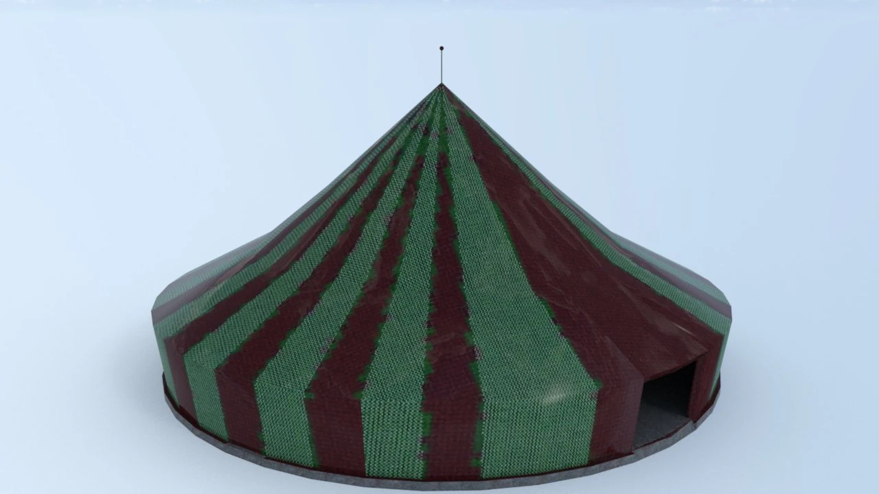 Circus tent 3D Model .c4d .max .obj .3ds .fbx .stl .blend 