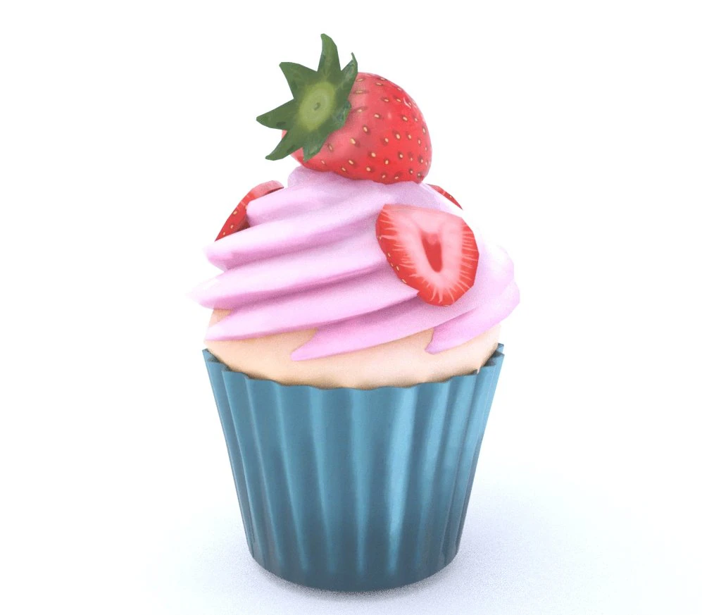 Cupcake 3D Model .c4d .max .obj .3ds .fbx .stl .blend 
