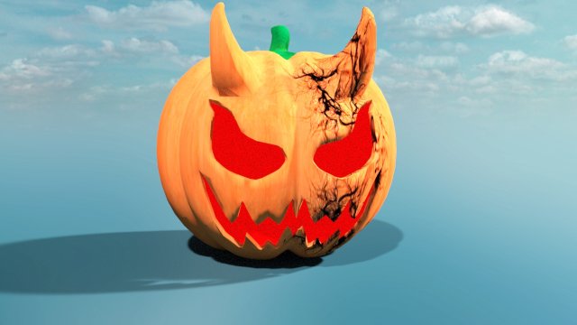 Demon pumpkin 3D 모델 .c4d .max .obj .3ds .fbx .stl .blend 