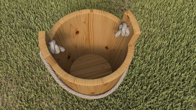 Wooden Bucket Modelo 3D .c4d .max .obj .3ds .fbx .stl .blend 
