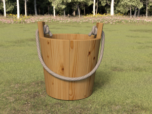 Wooden Bucket Modelo 3D