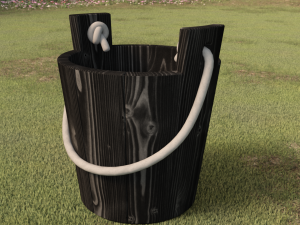 Wooden Bucket Modelo 3D