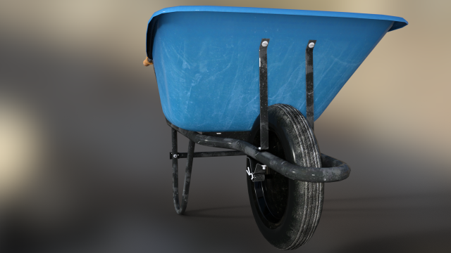 Wheelbarrow 3D Model .c4d .max .obj .3ds .fbx .stl .blend 