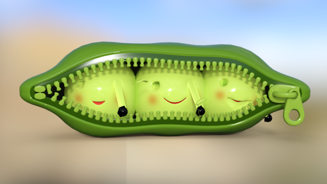 Peas in a pod 3D Model .c4d .max .obj .3ds .fbx .stl .blend 