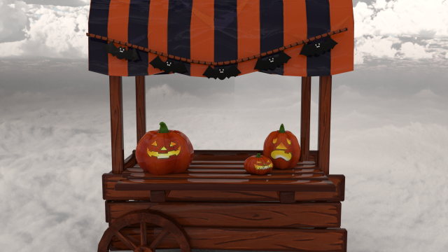 Halloween stall 3D 模型 .c4d .max .obj .3ds .fbx .stl .blend 