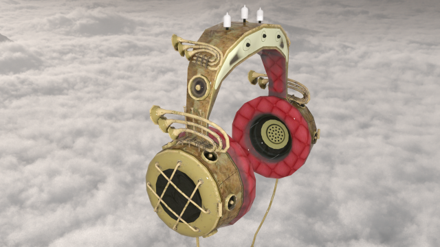 Steampunk headphones 3D मॉडल .c4d .max .obj .3ds .fbx .stl .blend 