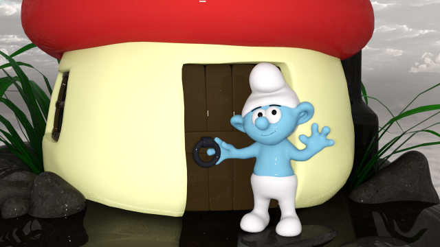 House smurf 3D Model .c4d .max .obj .3ds .fbx .stl .blend 