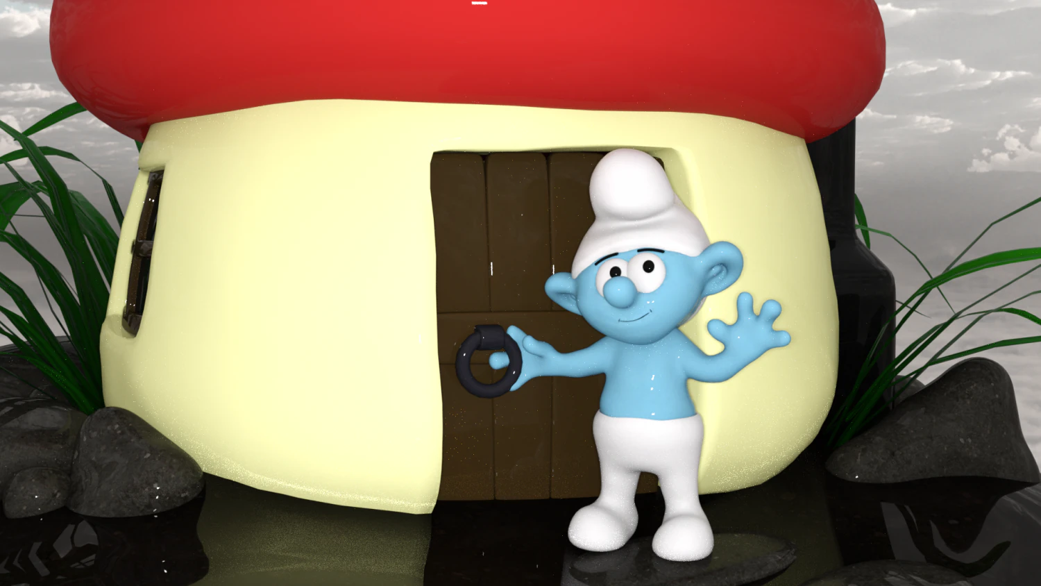 House smurf 3D Model .c4d .max .obj .3ds .fbx .stl .blend 