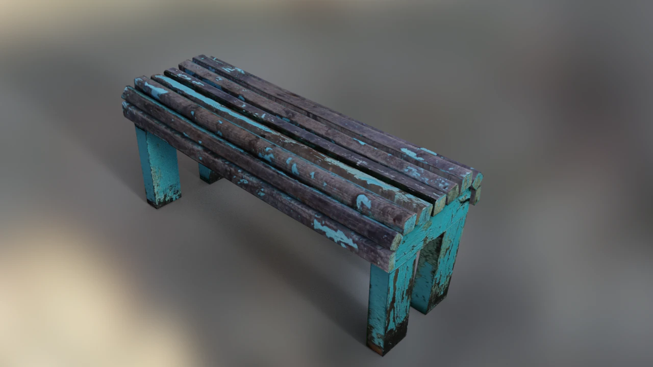 Bench park 3D Model .c4d .max .obj .3ds .fbx .stl .blend 