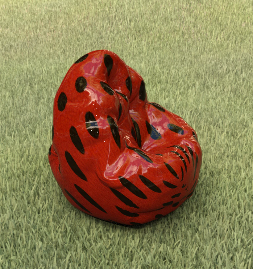 Beanbag poof furniture 3D Model .c4d .max .obj .3ds .fbx .stl .blend 
