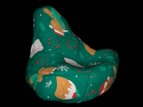 Beanbag poof christmas 3Dモデル