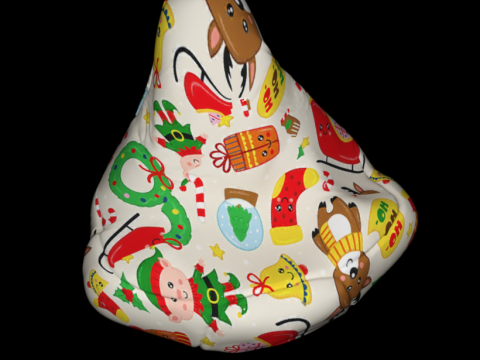 Beanbag poof christmas 3Dモデル