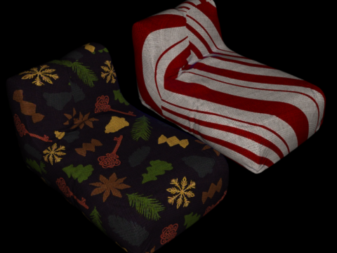 Beanbag furniture xmas 3D 模型