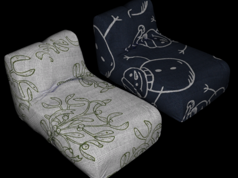 Beanbag furniture xmas 3D 模型