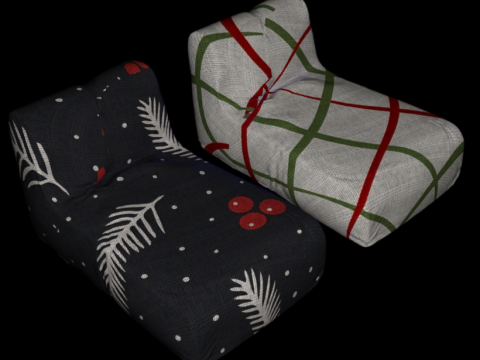 Beanbag furniture xmas 3D 模型