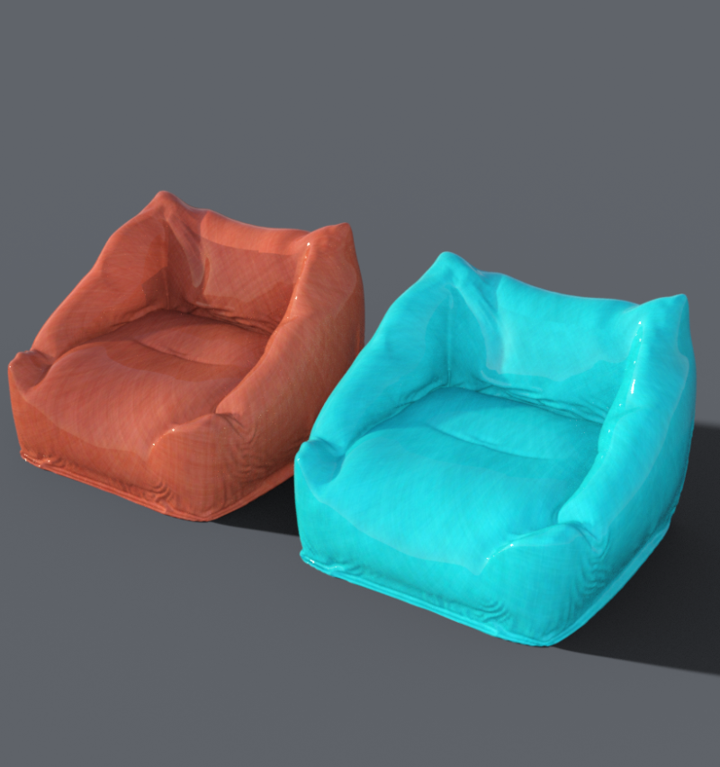 Beanbags chair 3D Model .c4d .max .obj .3ds .fbx .stl .blend 