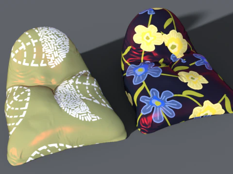 빈백 푸프 의자 3D 모델