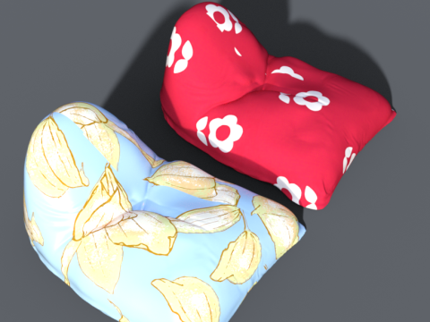 Beanbag pouf chair 3D Model