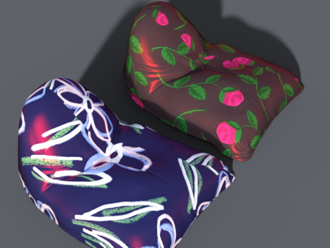 Beanbag pouf chair 3D Model