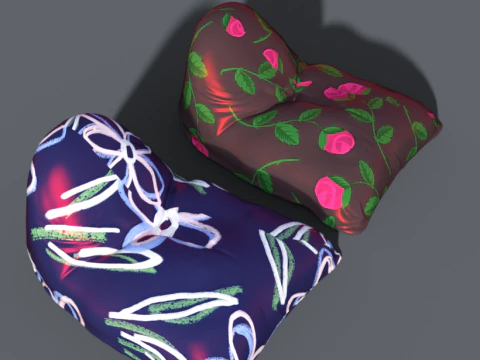 Beanbag pouf chair 3D Model