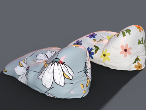 Beanbag pouf chair 3D Model