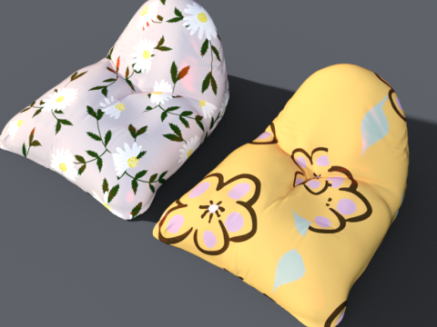 Beanbag pouf chair 3D Model