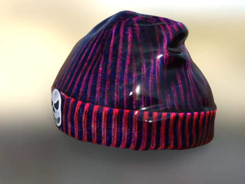 Czapka z motywem halloweenowej czaszki Low-poly Model 3D