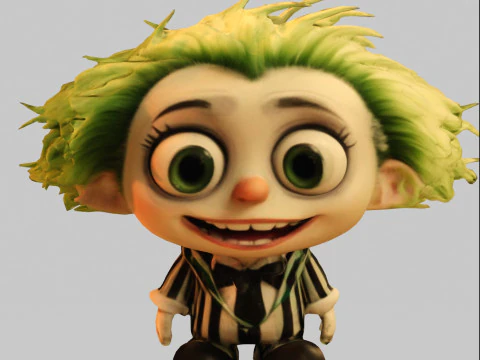 Beetlejuice Doll Chibi 3D Model
