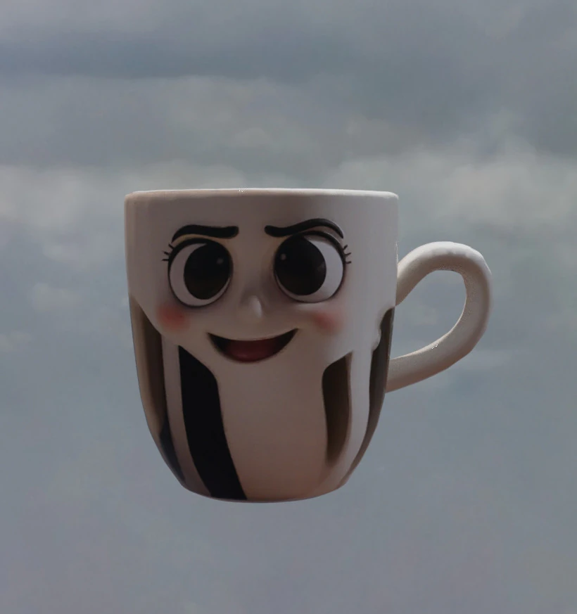 Happy Coffee Cup Beet 3D Model .c4d .max .obj .3ds .fbx .stl .blend 