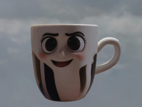Happy Coffee Cup Beet 3D Модель