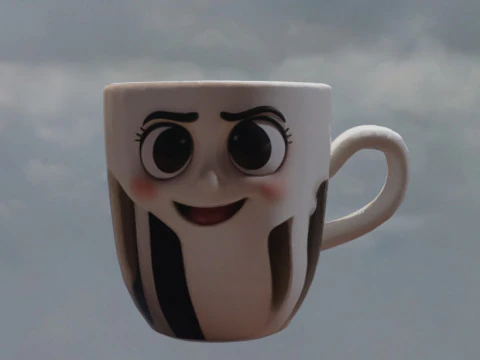 Счастливый Кофейная Чашка Свеклы 3D Модель