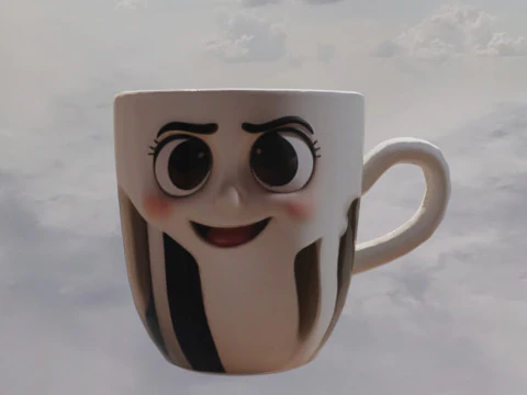Happy Coffee Cup Beet 3D Model