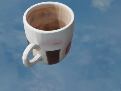 Happy Coffee Cup Beet 3D Model