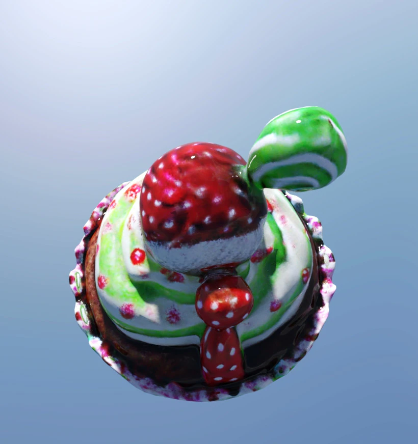 Cupcake xmas 3D Model .c4d .max .obj .3ds .fbx .stl .blend