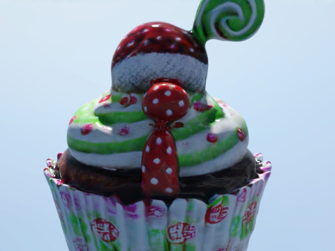 Cupcake xmas 3D Model